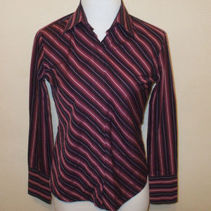 Banana Republic Purple Striped Button Down Shirt